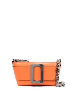 Buckle detailed cross body bag with chain