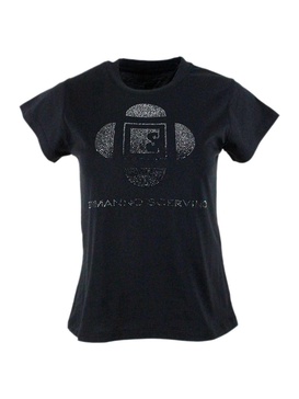 Rhinestones T-shirt in black