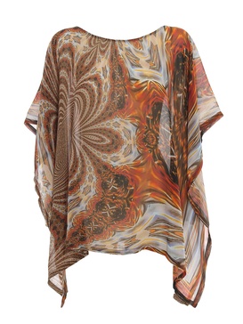 Sharm El Sheikh patterned silk kaftan