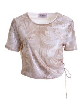 Round Neck Sequin Top