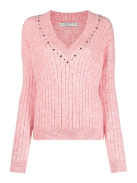 Embellished ribbed jumper