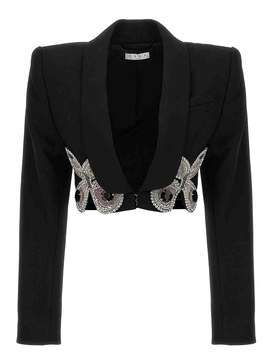 Blazer embroidered butterfly cropped