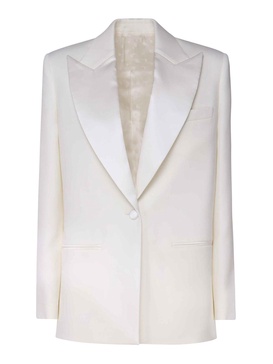 Single-Breasted Blazer With Satin Lapels