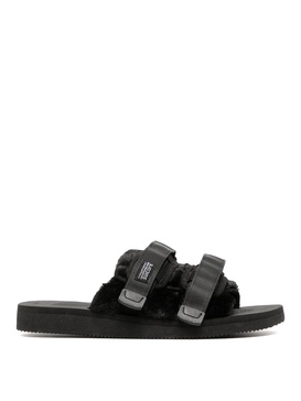 Nylon and eco fur sliders