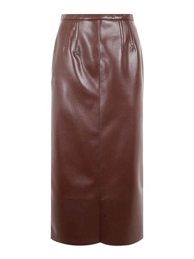 Long Leather Effect Skirt