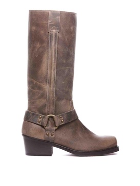 Taupe krizia boots lateral zip