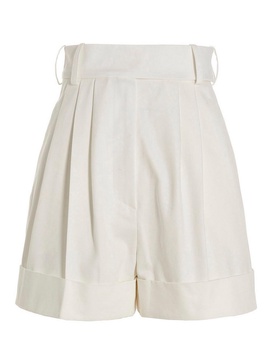 Shorts with front pleats