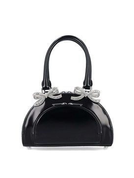 Black Leather Mini Tote Bag