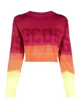 Logo-print cropped jumper