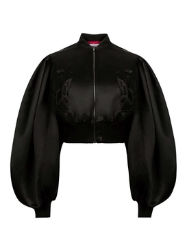 Satin Cropped Bomber