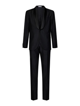 Black Virgin Wool Tuxedo Suit