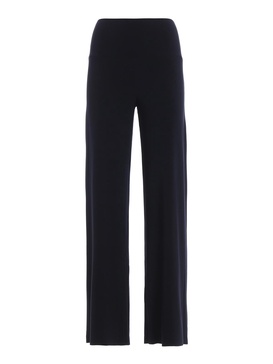 Dark blue stretch fabric trousers