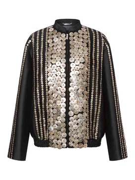 Sequin-Decorated Bomber Jacket