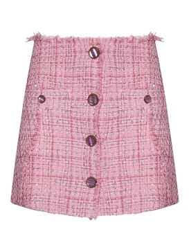 Pink Tweed Mini Skirt