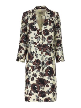 Floral Print Trench Coat