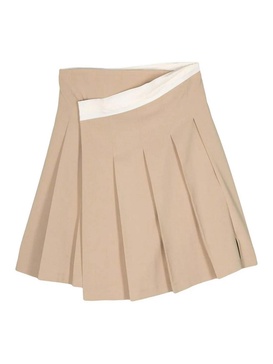 Pleated midi wrap skirt