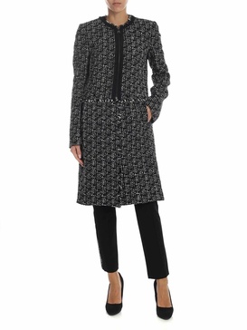 Overcoat in textured knitted fabric