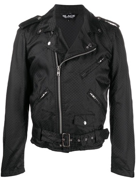 checkerboard biker jacket