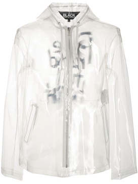 slogan-print transparent jacket 