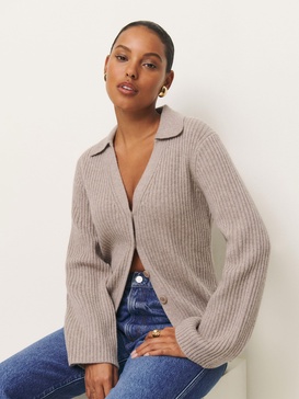 Shea Cashmere Collared Cardigan