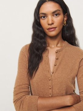 Caspia Cashmere Cropped Cardigan