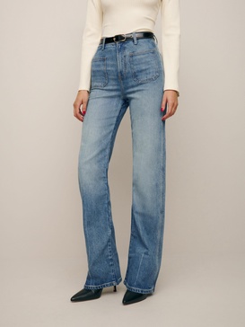 Alyssa High Rise Wide Leg Long Jeans