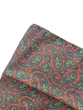 Paisley Silk Pocket Square In Orange