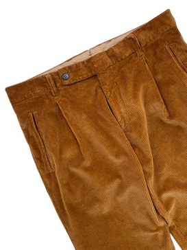 Corduroy Pleated Chino Pants In Biscuit