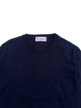 Tom Extra Fine Cotton Crew Neck Sweater In Navy