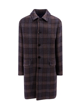 Tartan wool and cashmere coat