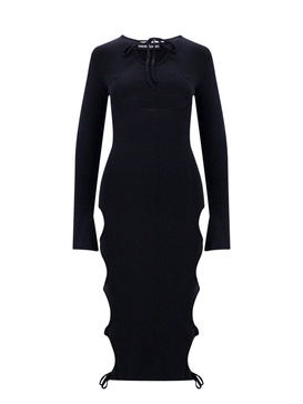 Viscose blend dress with cut-out details