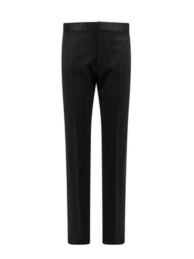 Virgin wool trouser with satin profiles