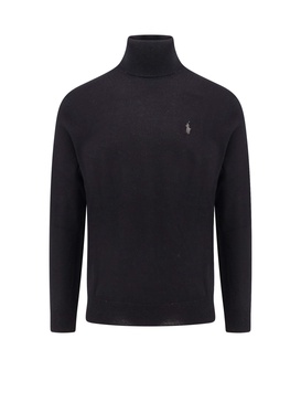 Wool sweater with iconic embroidered logo