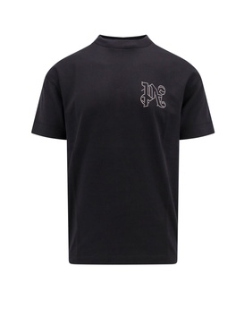 Cotton T-shirt with studded monogram on the front