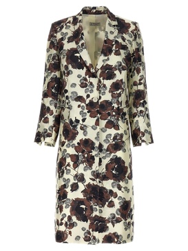 Floral Print Trench Coat Coats, Trench Coats Multicolor