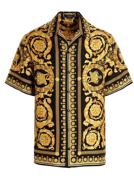 Versace Short-Sleeved Barocco Printed Shirt