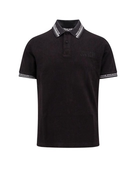 Cotton polo shirt with logoed profiles