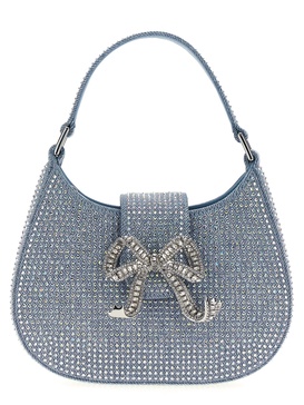 Self-Portrait 'Blue Rhinestone Denim Cresent' Handbag