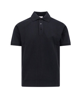 Recycled fabric polo shirt with embroidered monogram