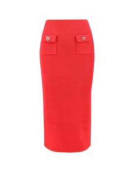 Self-Portrait Knitted Midi Pencil Skirt