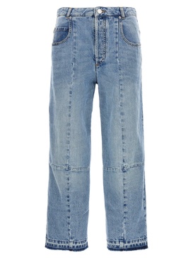 Isabel Marant Najet Patchwork Straight-Leg Jeans