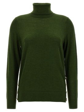 Logo Buttons Turtleneck Sweater Sweater, Cardigans Green