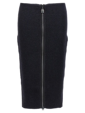 Tom Ford High-Waisted Ribbed Knit Midi Skirt