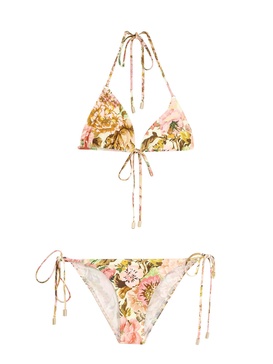 Zimmermann Golden Floral Printed Mini Tri Bikini