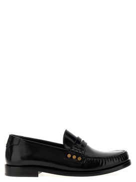 Sleek and Sophisticated Black Leather Loafers for Women from Saint Laurent FW23 Collection