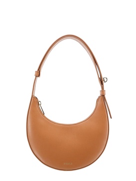 Leather shoulder bag with logo