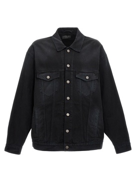 Logo Print Jacket Casual Jackets, Parka Black