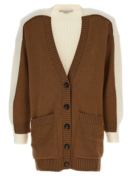 Two-Tone Cardigan Sweater, Cardigans Beige