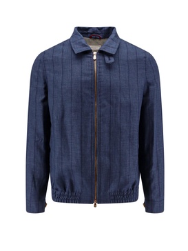 Brunello Cucinelli Stripe-Detailed Zip-Up Jacket