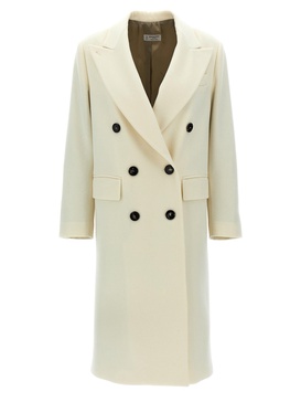 Double-Breasted Coat Coats, Trench Coats White